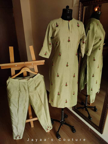 Pastel green Kurta pants