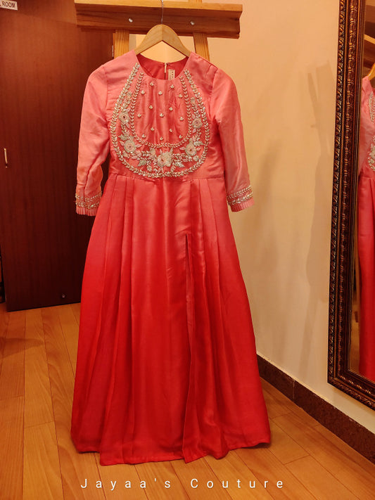 Shaded Red Kurta Pants