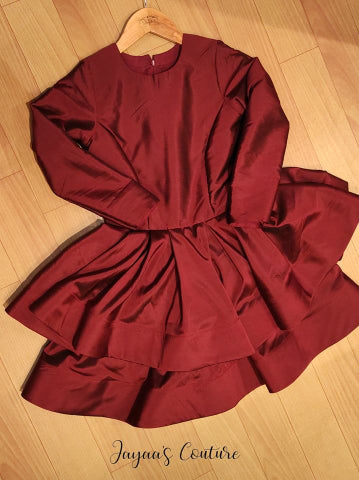 Deep cherry red Tunic with Customized name