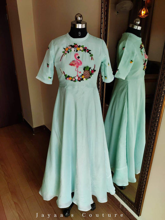 Pastel sea green gown