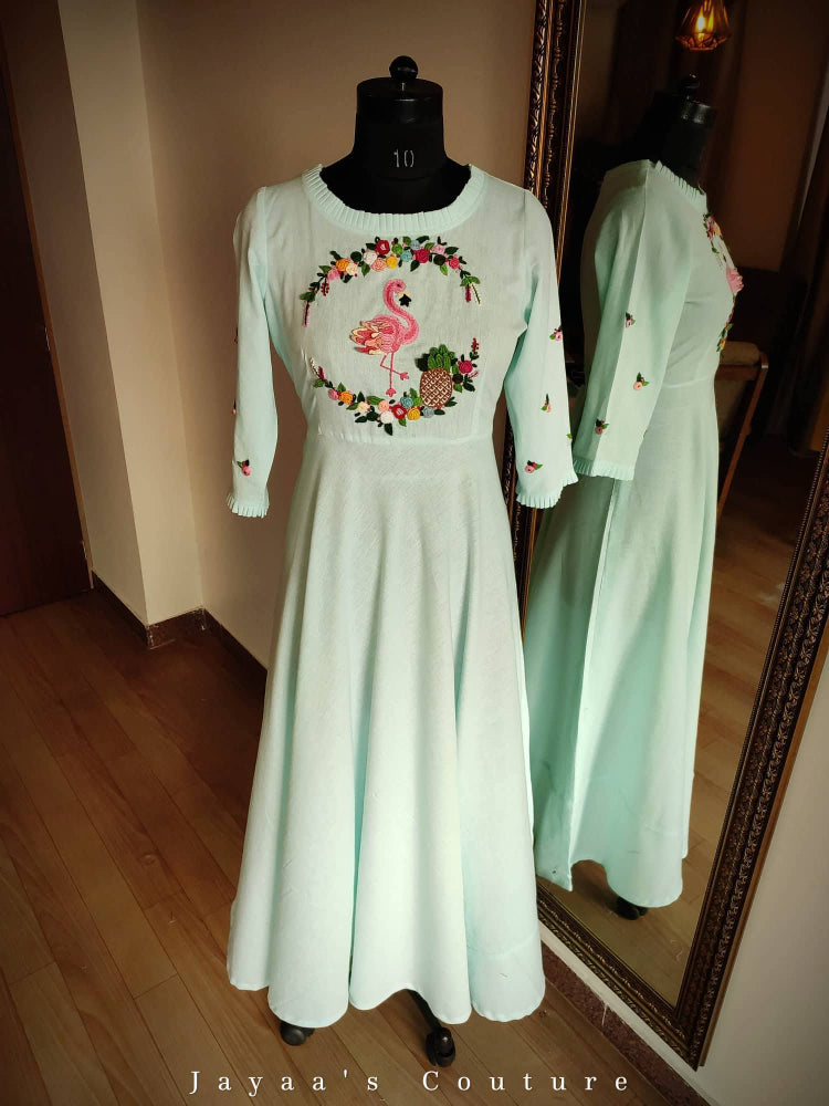 Pastel sea Green gown