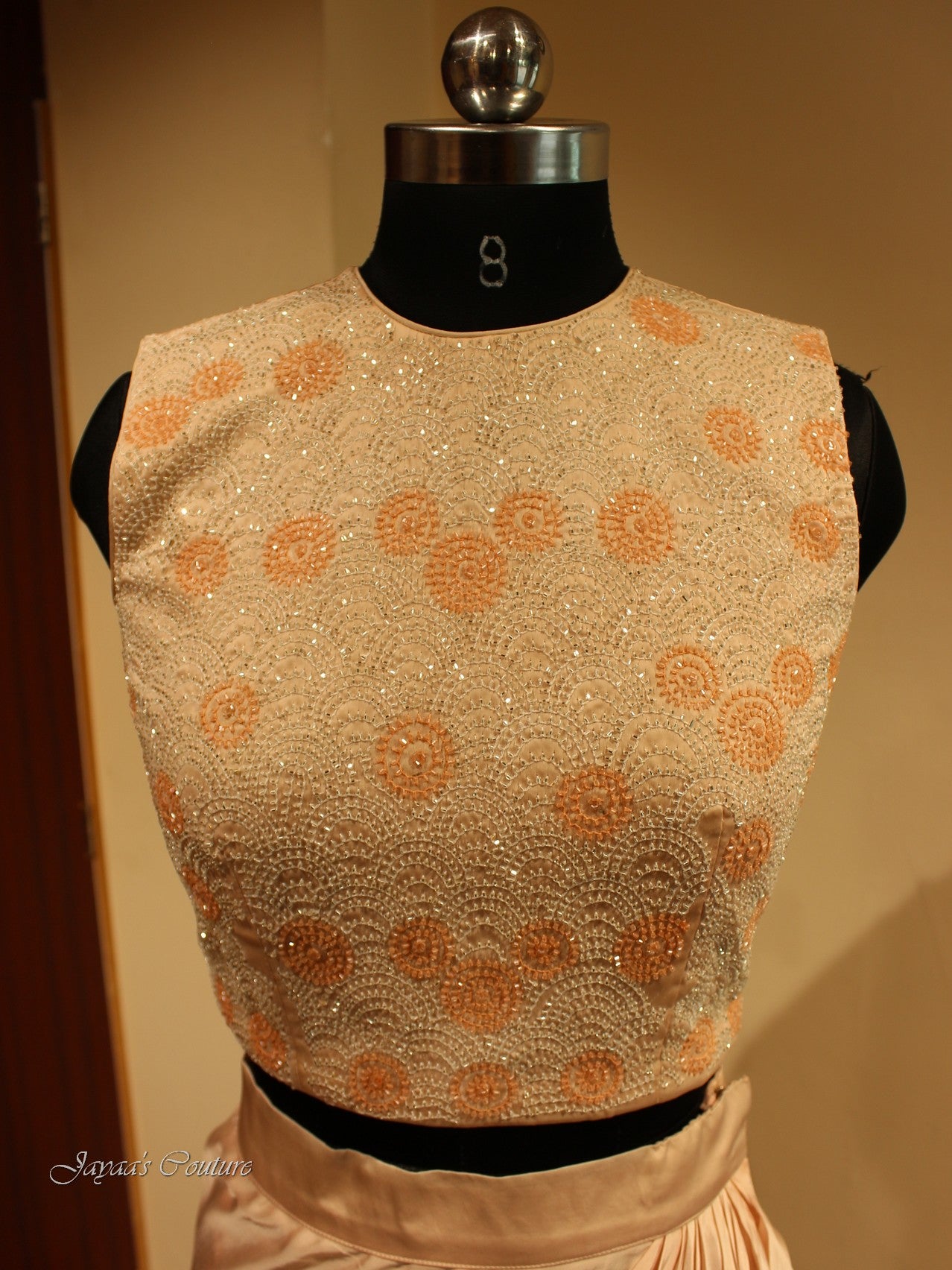 Peach Crop Top with skirt