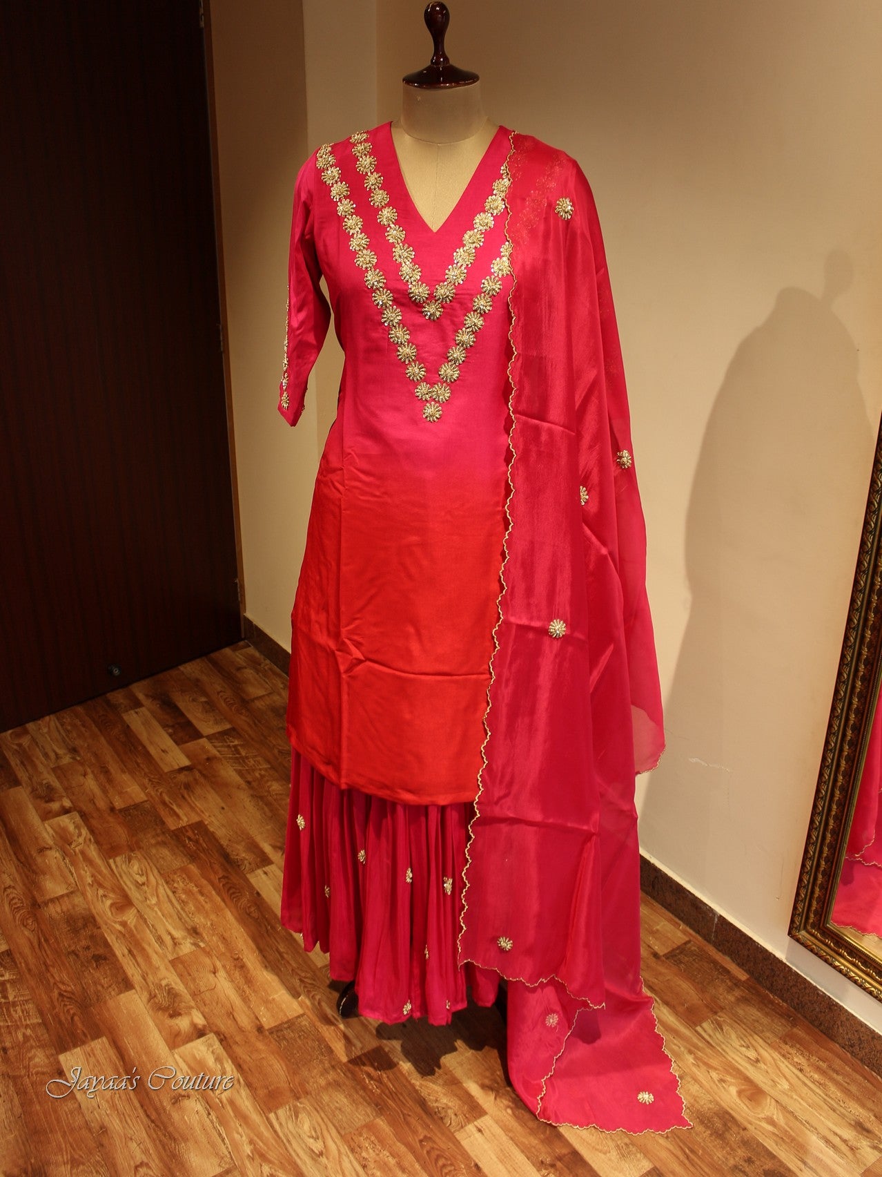 Rani kurta with skirt and dupatta