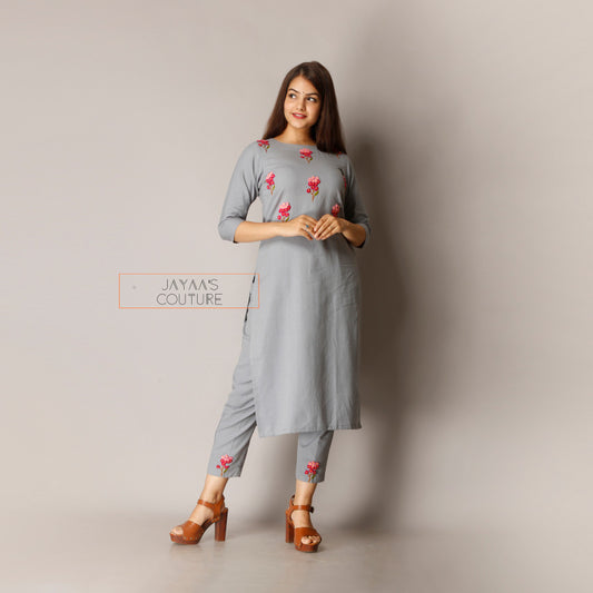 Grey kurta pants