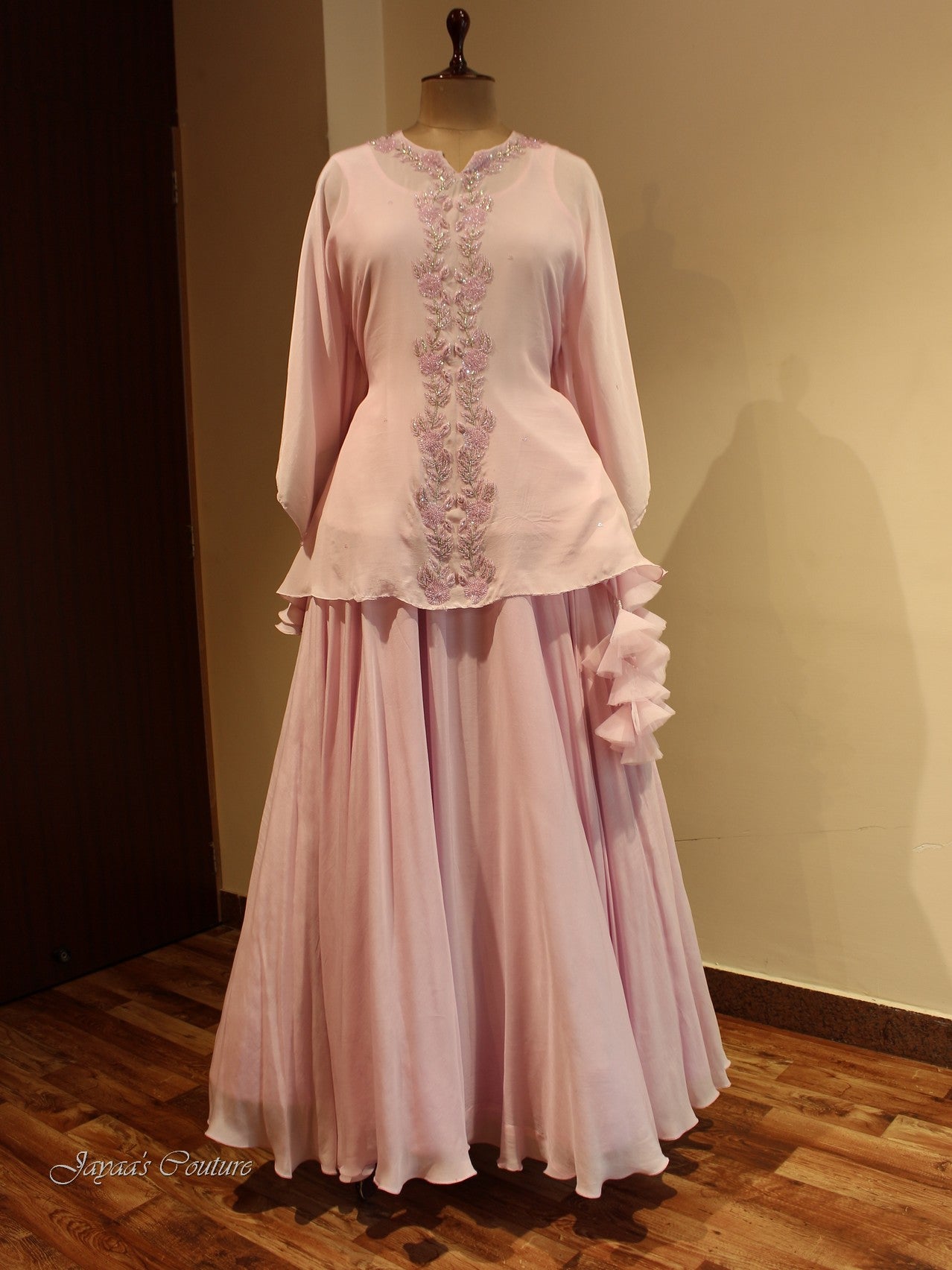 Blush pink Kaftan with Skirt
