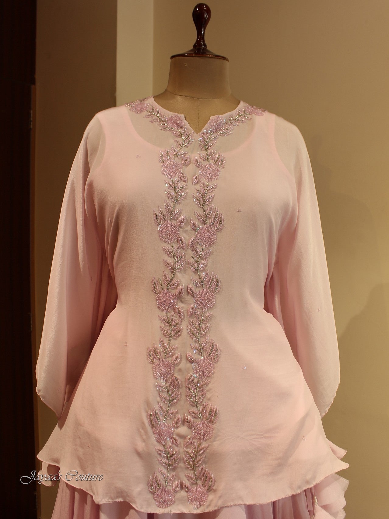 Blush pink Kaftan with Skirt