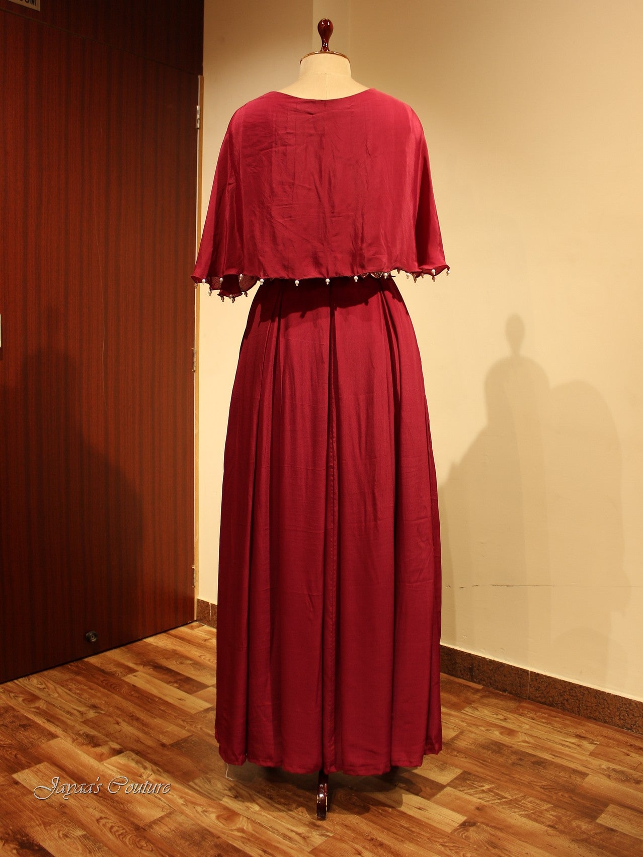 Deep wine Gown with belt